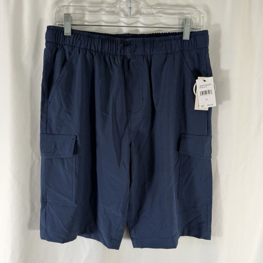 New Buffalo David Bitton Shorts Boys XL 18-20 Blue Pull On Drawstring Cargo Pock